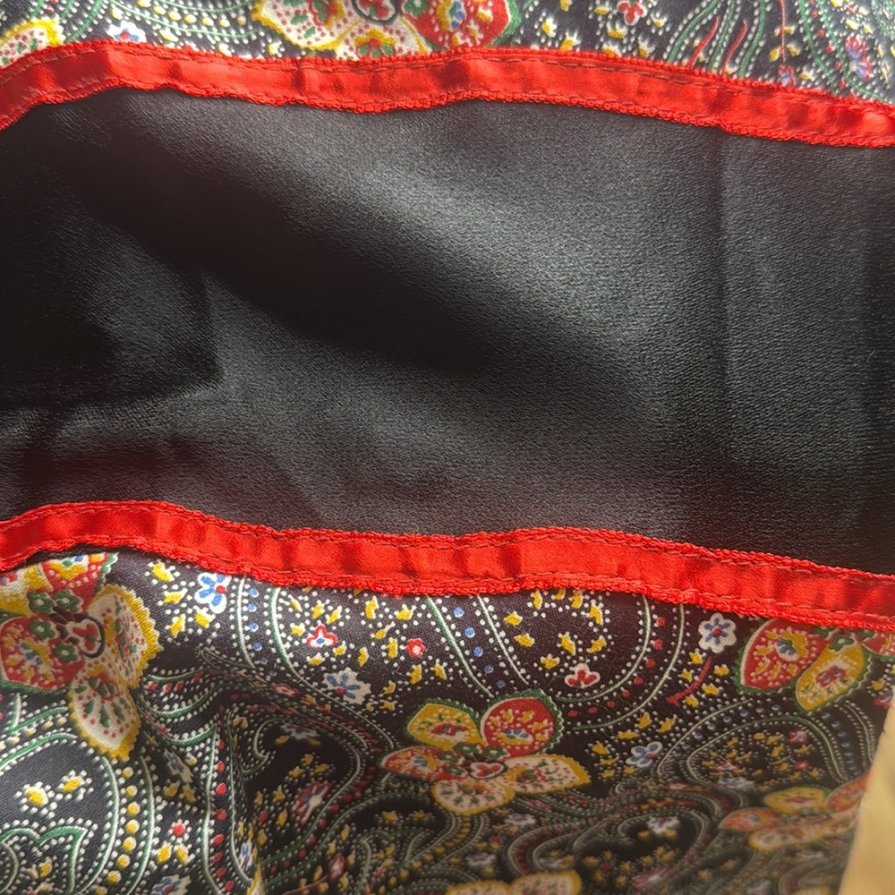Vintage Rare Gunne Sax Floral Paisley Print Long Sleeve Dress Black and Red - Picture 12 of 13